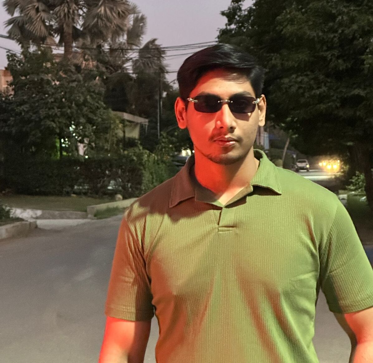 Olive green Drop Kneedle Polo T-shirt