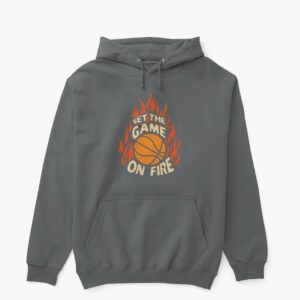Set The Game On Fire Basketball Hoodie – Grey