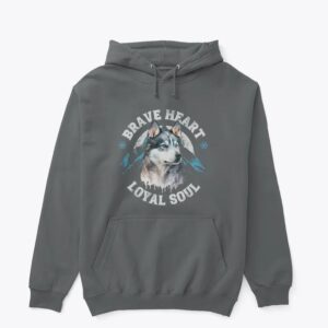 Brave Heart Loyal Soul Wolf Hoodie – Grey