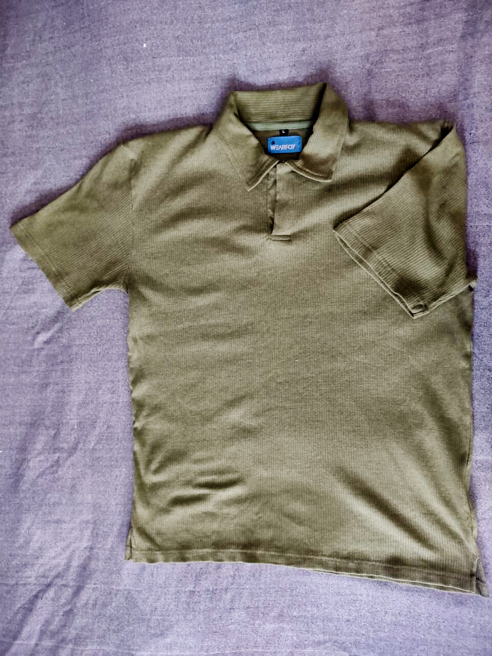 Olive green Drop Kneedle Polo T-shirt - Image 2
